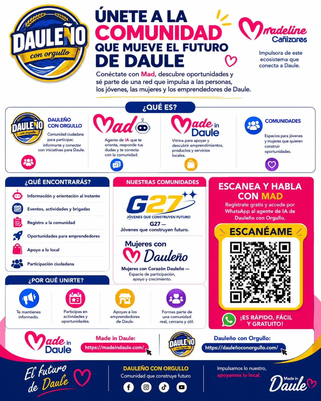Afiche Dauleño con Orgullo: únete a la comunidad que mueve el futuro de Daule
